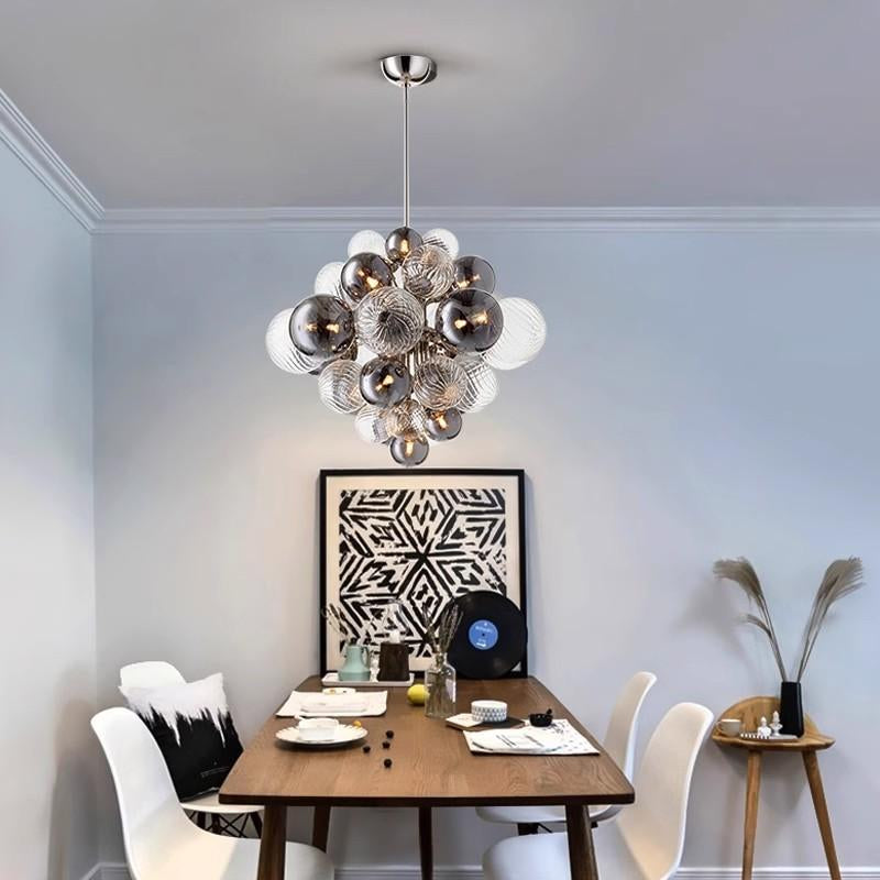 Retro dark style chandelier glass balls with clear and black color
