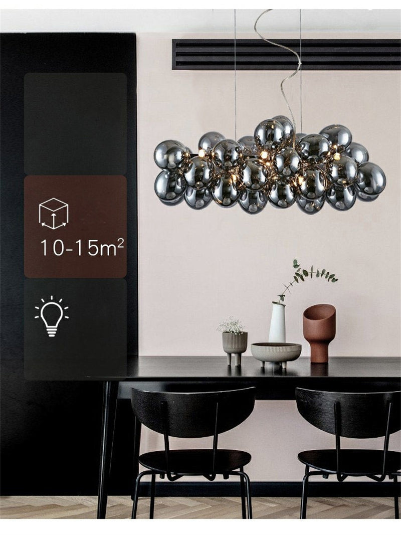 Smoke Grey Glass bubbles Lamp bedroom decoration