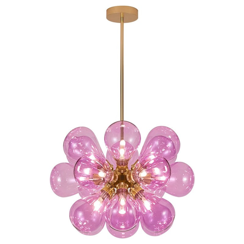 Blown glass bubbles chandelier blue/pink/white/amber color choice
