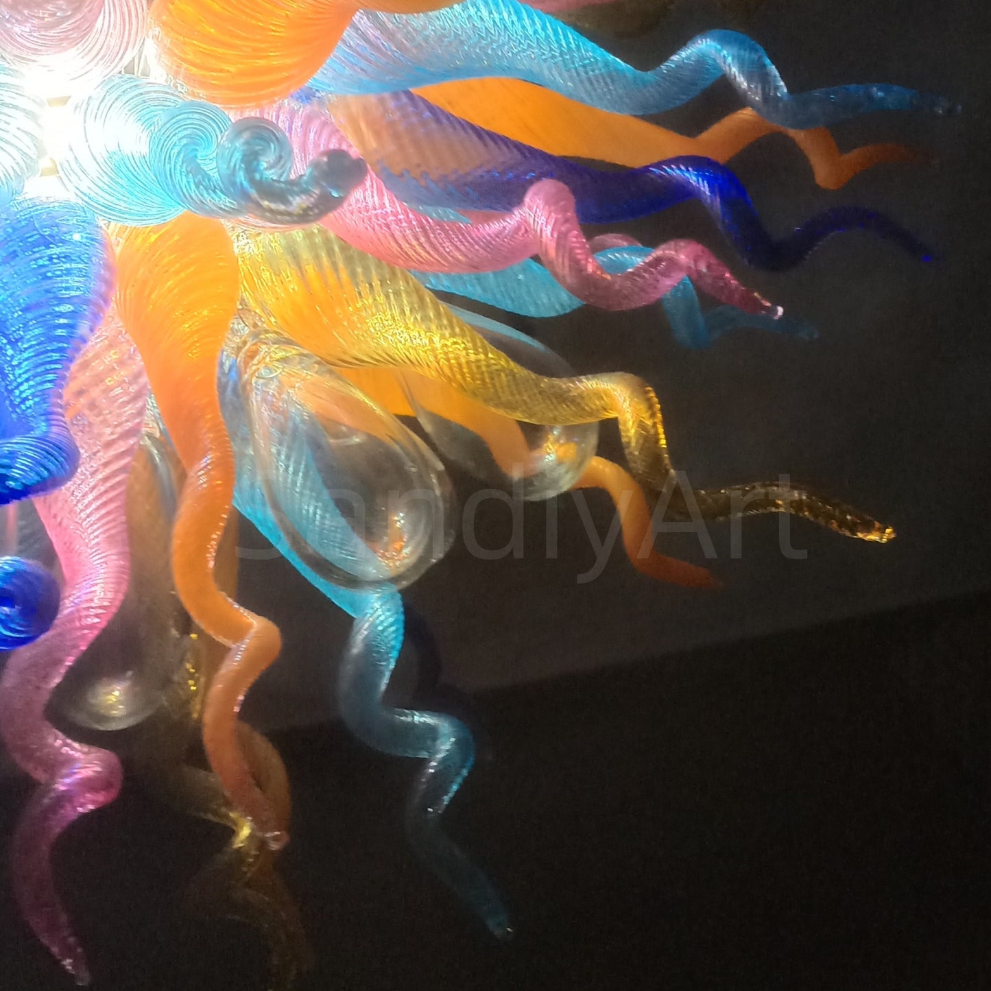 Multicolor hand made DIY blown glass ceiling light