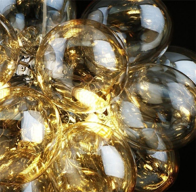 champagne blown glass bubbles ceiling lamp decoration bedroom lighting