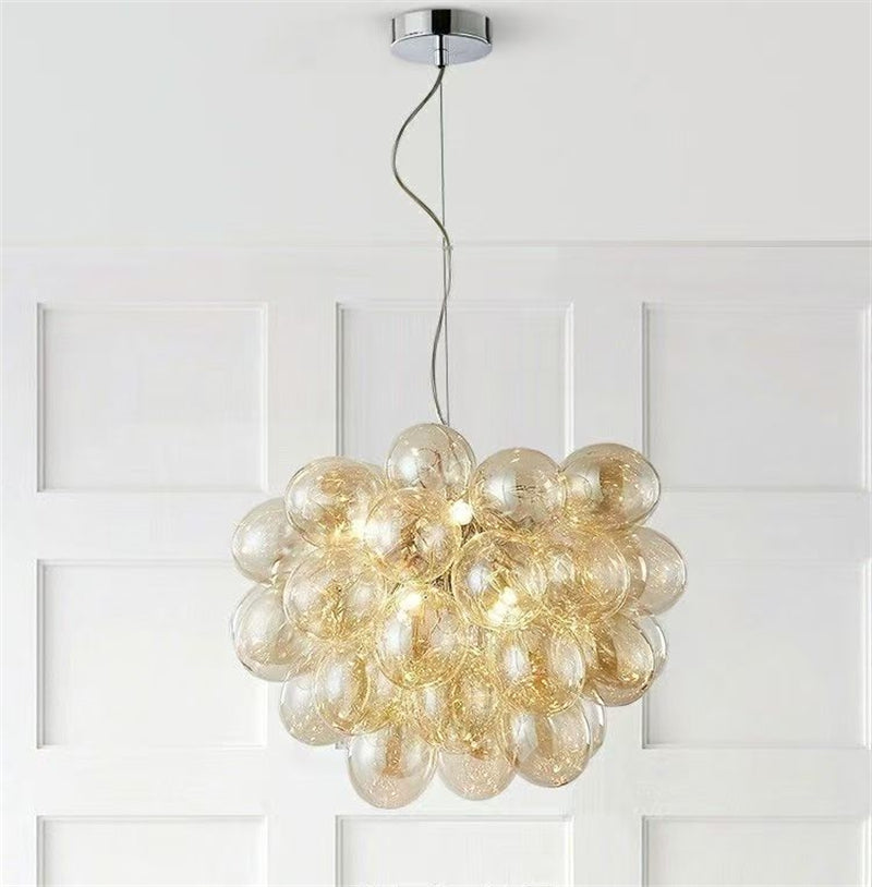 champagne blown glass bubbles ceiling lamp decoration bedroom lighting