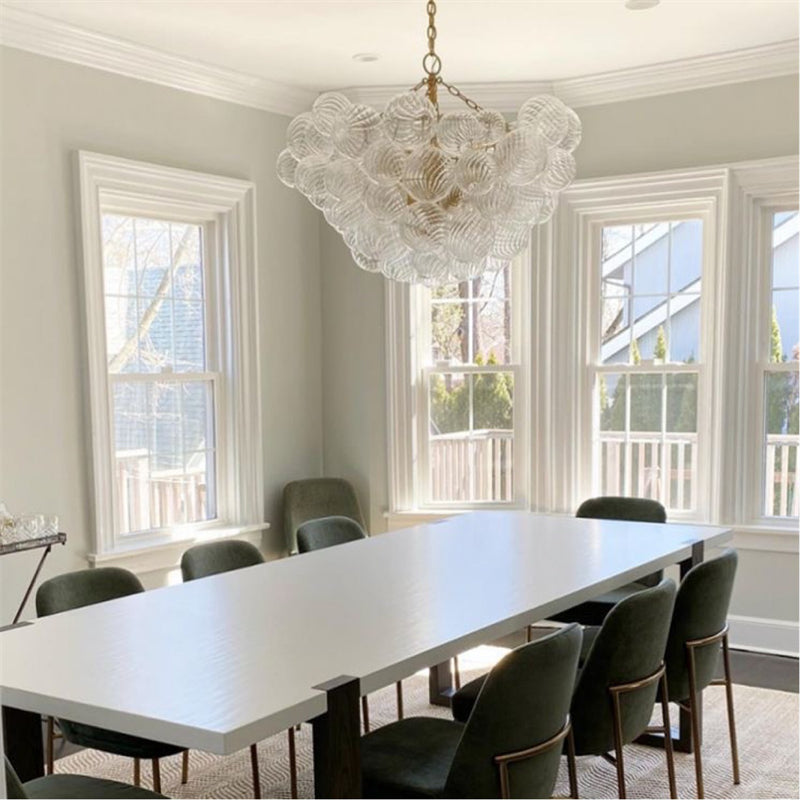 Blown glass bubbles chandelier clear color modern design for dining room