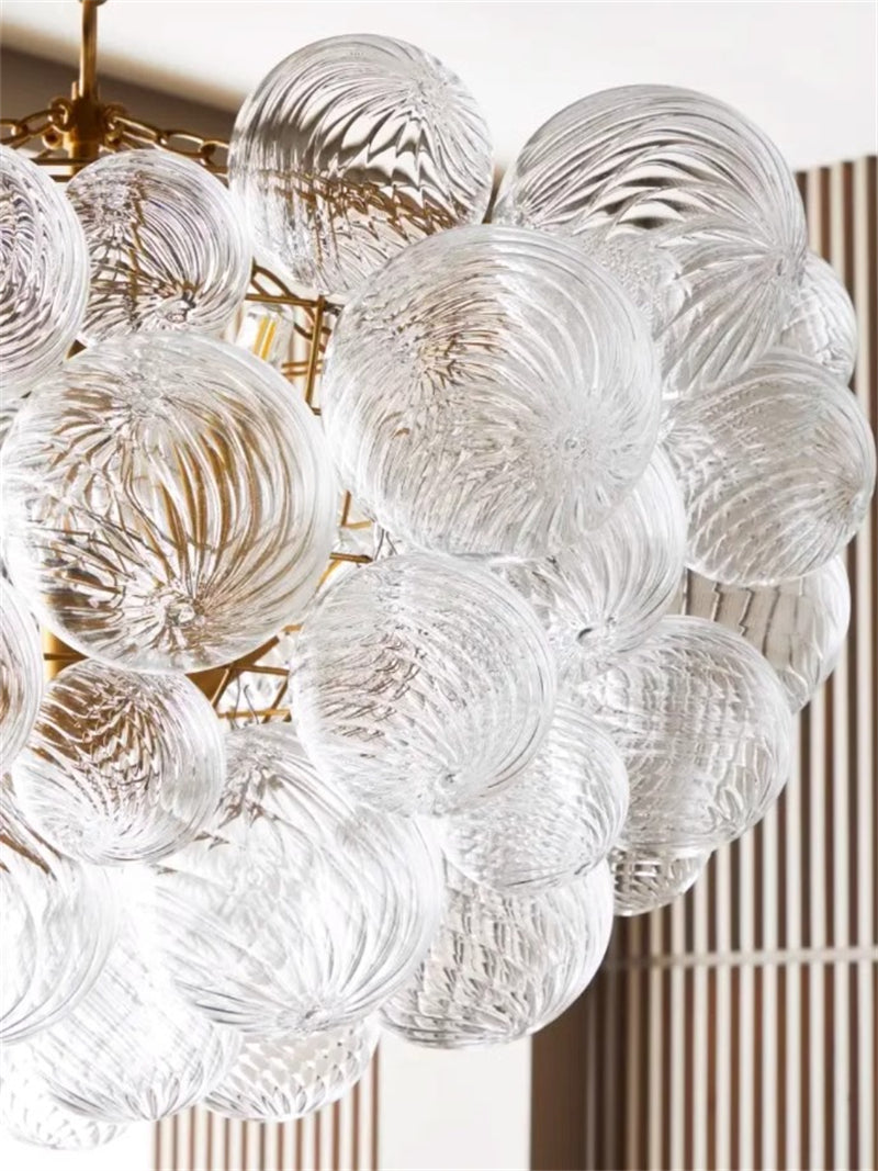 Blown glass bubbles chandelier clear color modern design for dining room