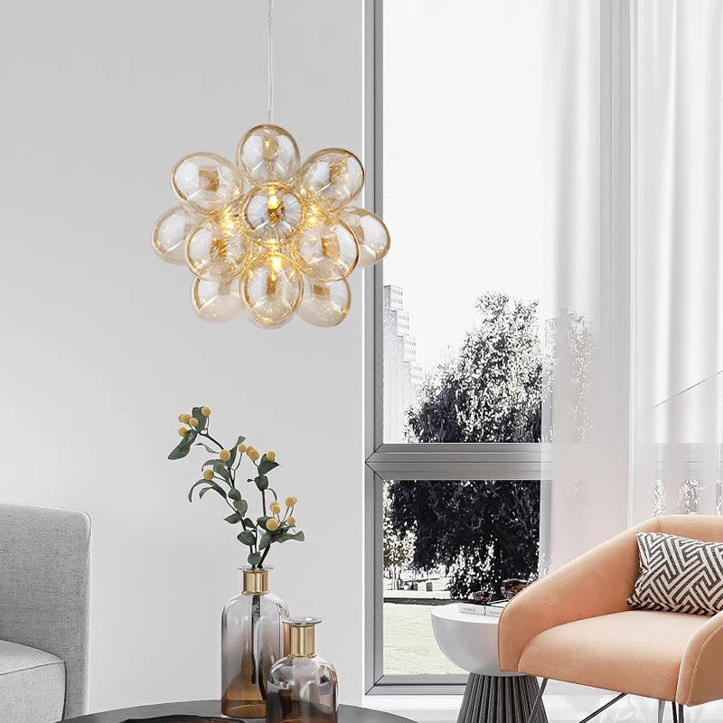 champagne blown glass bubbles ceiling lamp decoration bedroom lighting