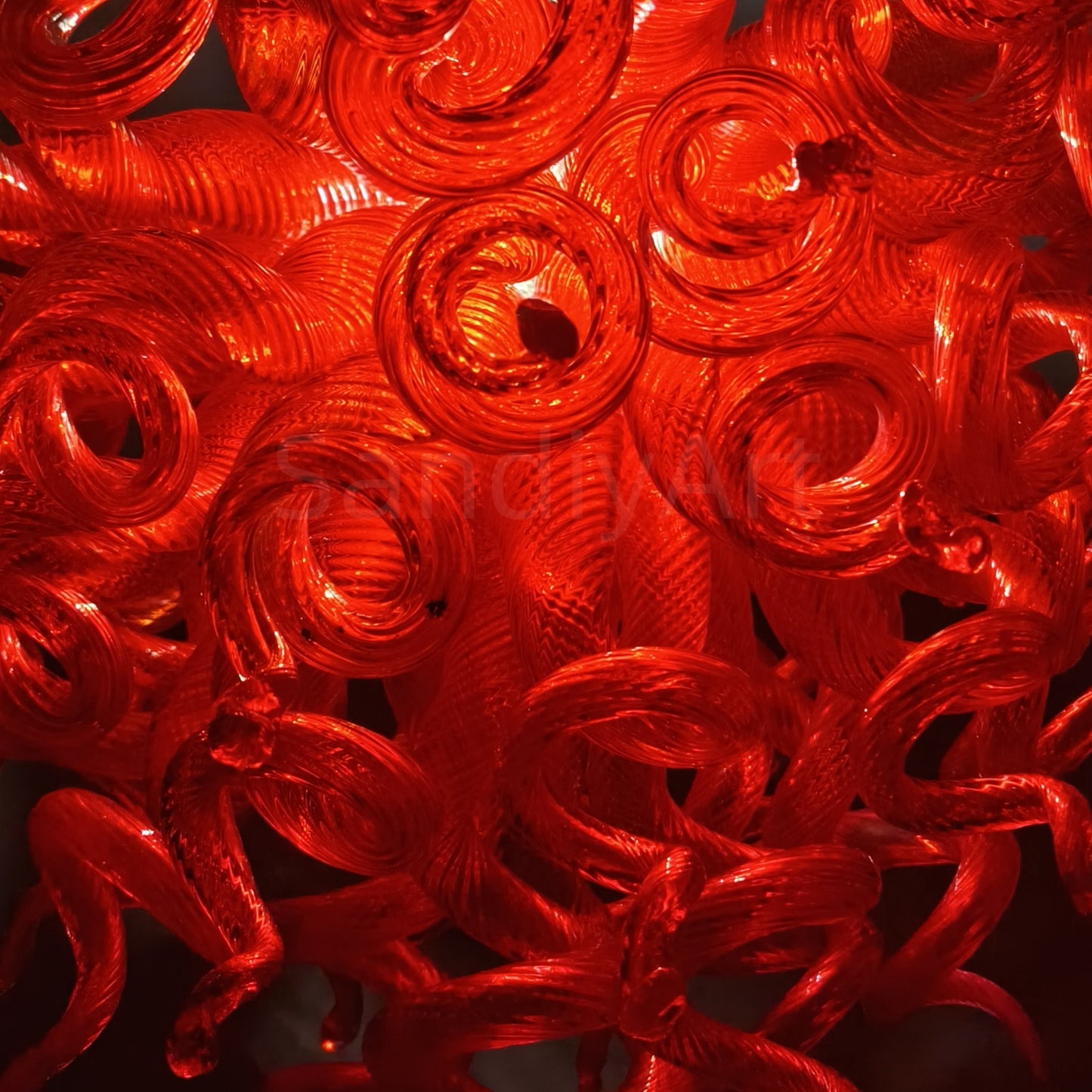 Red blown glass chandelier custom design for living room decoration
