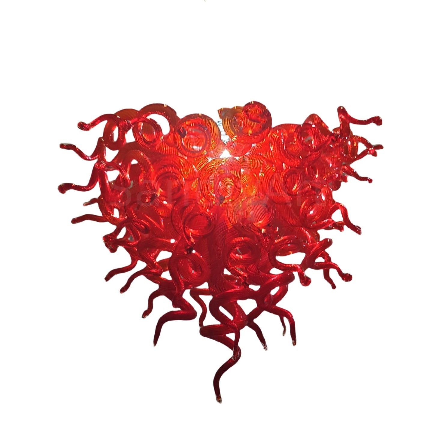 Red blown glass chandelier custom design for living room decoration