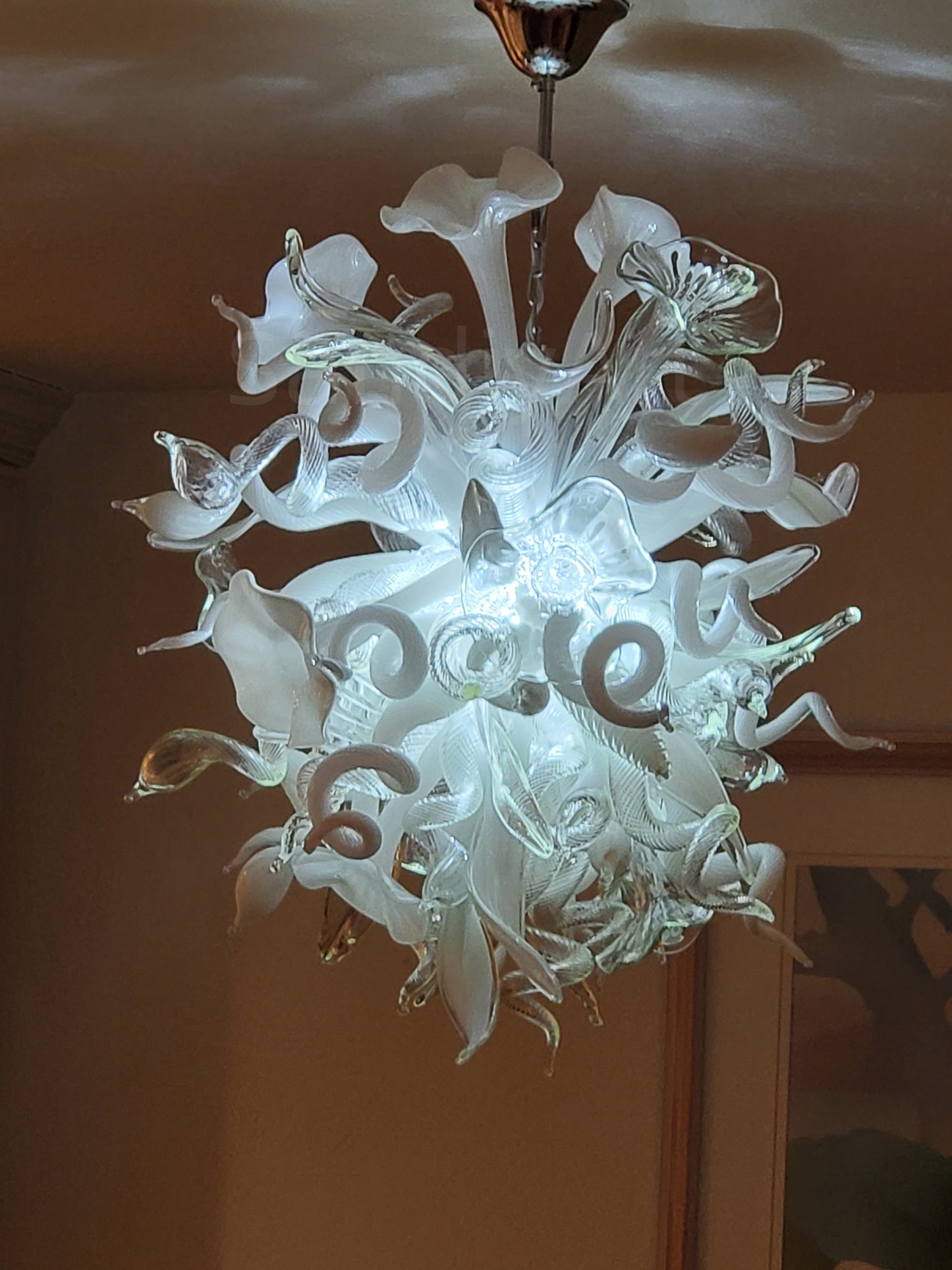 Dining room blown glass white chandelier lighting decoration