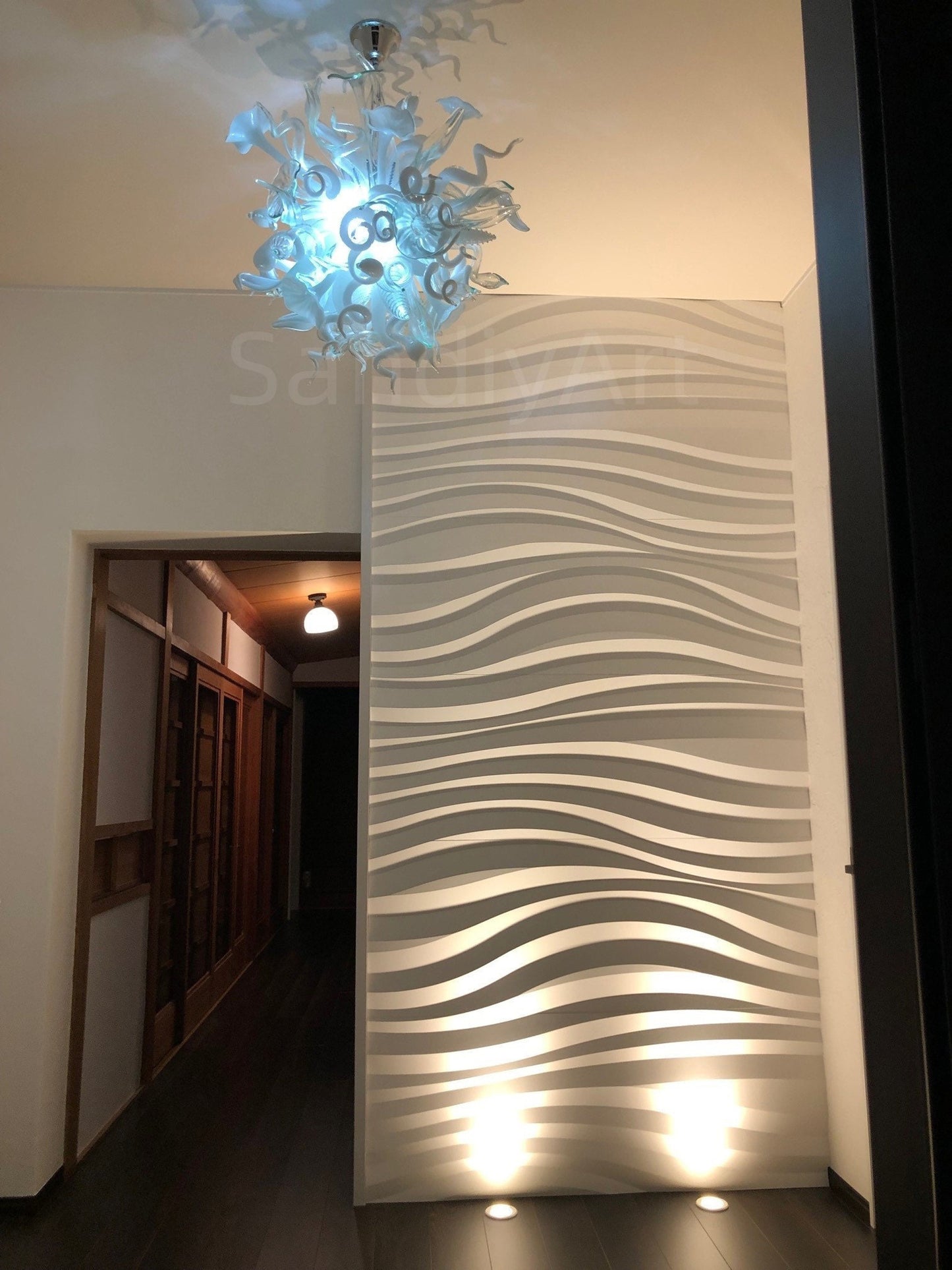 Dining room blown glass white chandelier lighting decoration