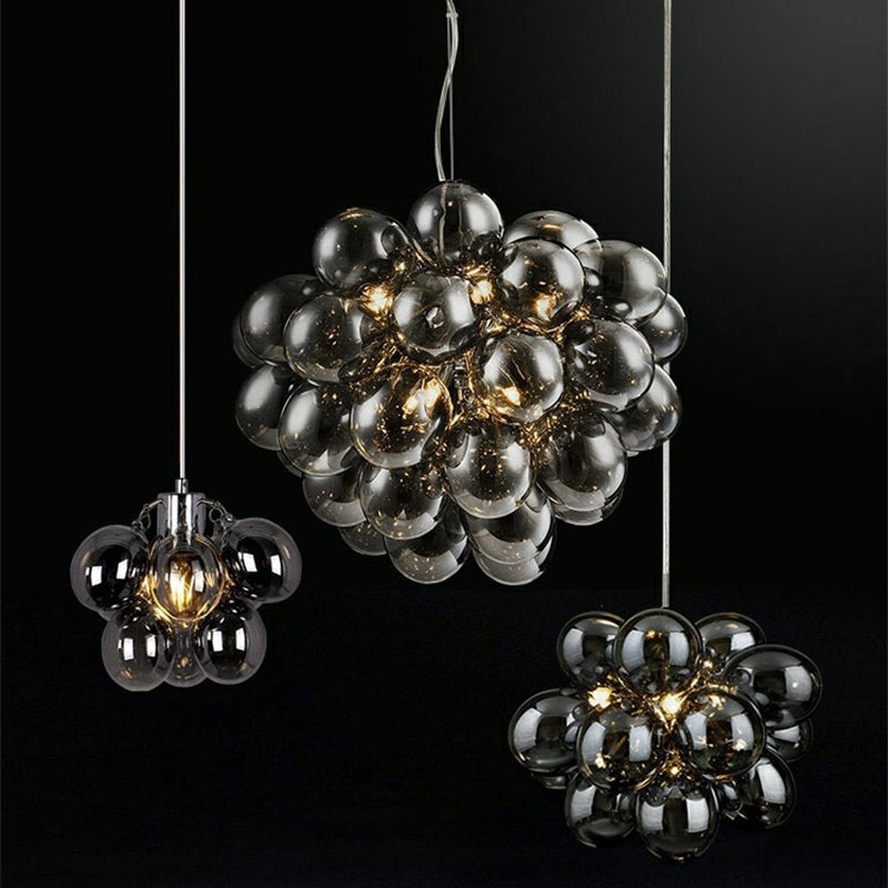 Smoke Grey Glass bubbles Lamp bedroom decoration