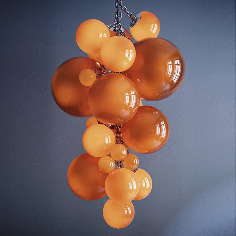 Grape shape blown glass lamp in purple/blue/white/amber color