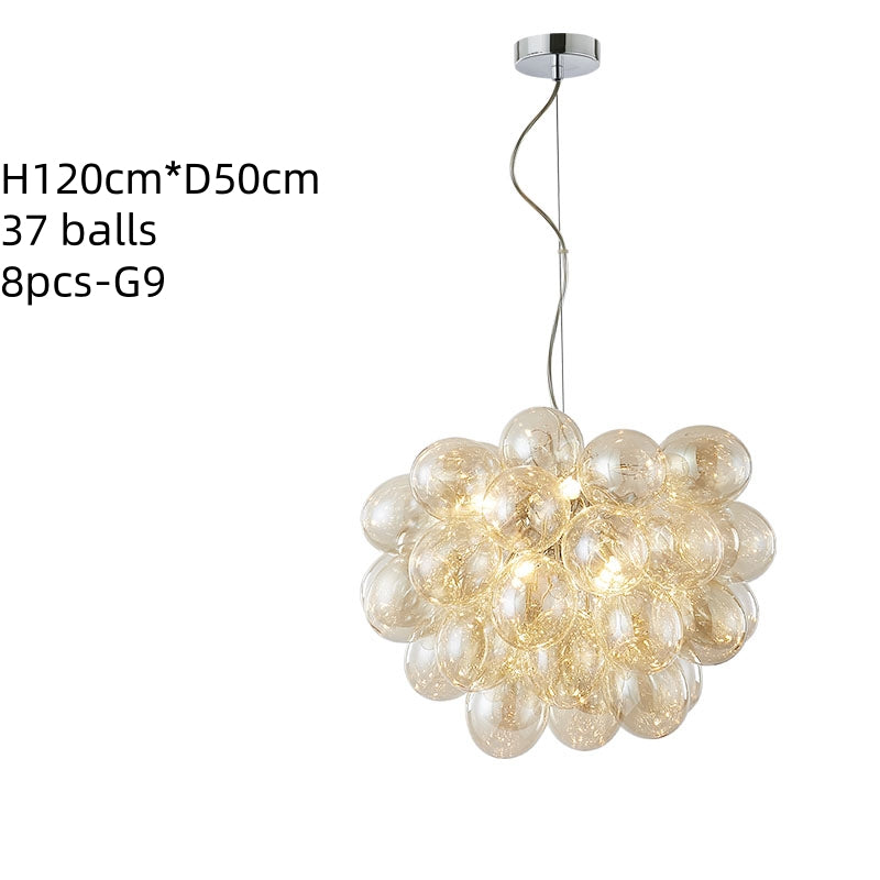 champagne blown glass bubbles ceiling lamp decoration bedroom lighting