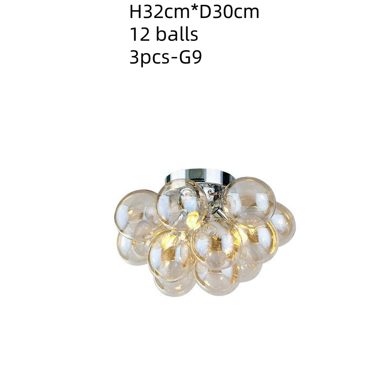 champagne blown glass bubbles ceiling lamp decoration bedroom lighting