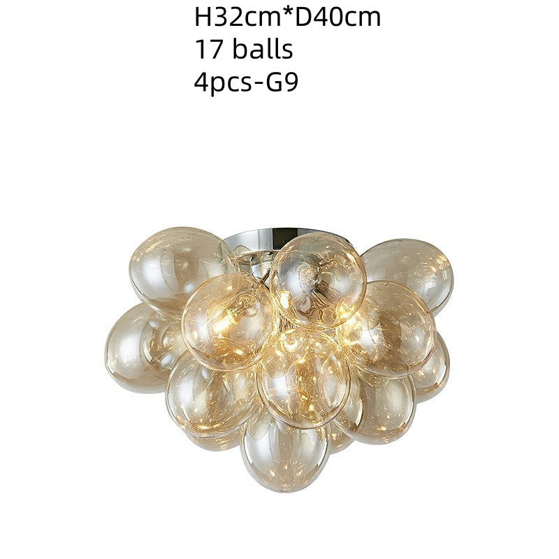 champagne blown glass bubbles ceiling lamp decoration bedroom lighting