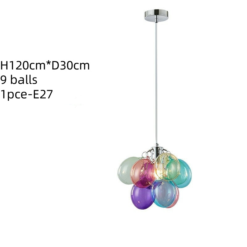 Colorful glass bubbles chandelier romantic design bring Happy mood