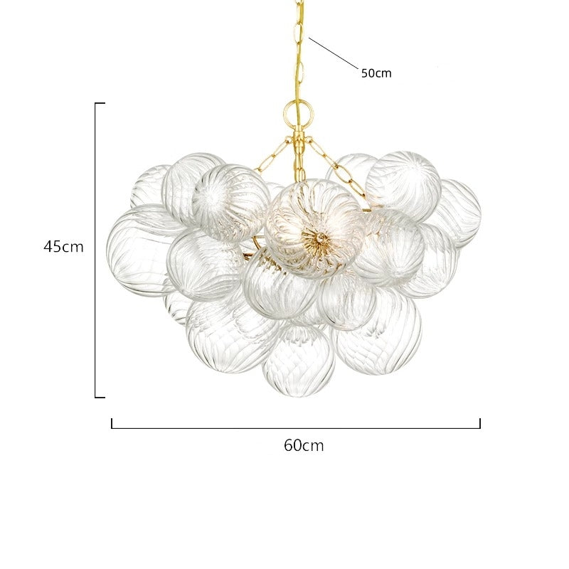 Blown glass bubbles chandelier clear color modern design for dining room