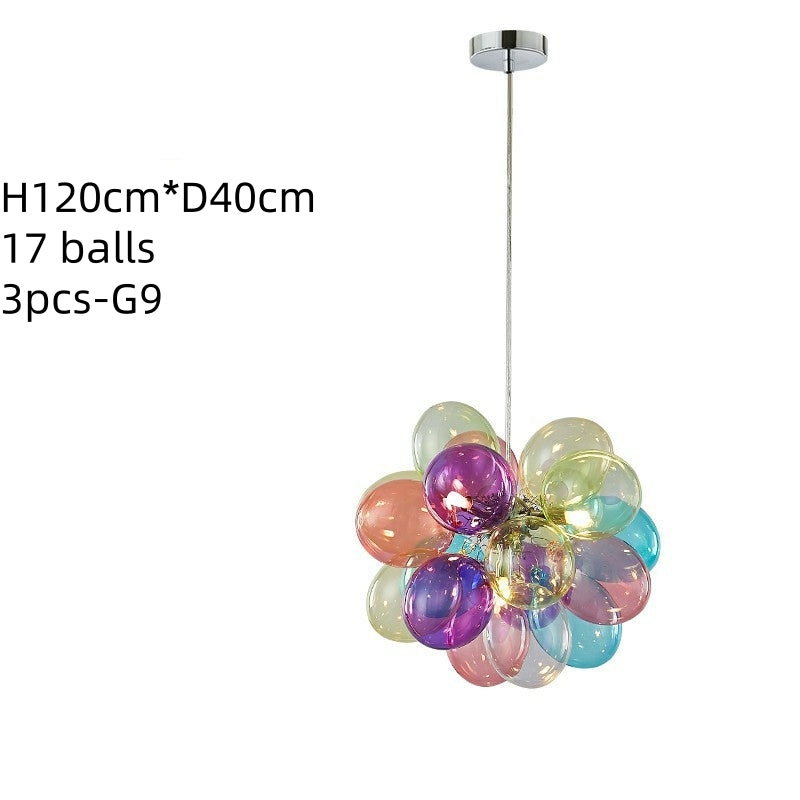 Colorful glass bubbles chandelier romantic design bring Happy mood