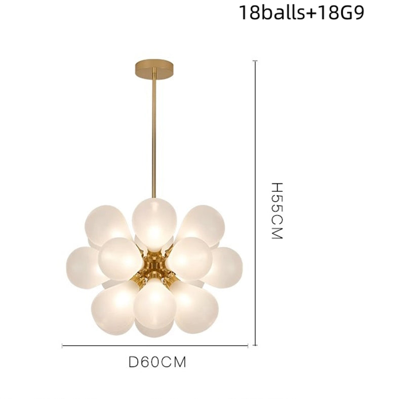 Blown glass bubbles chandelier blue/pink/white/amber color choice