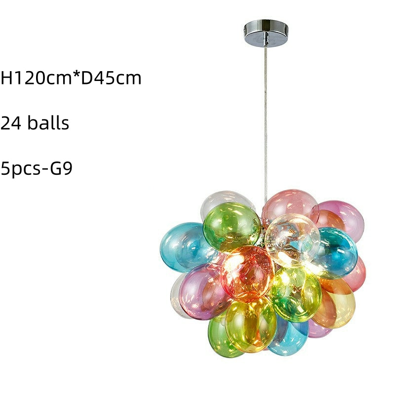 Colorful glass bubbles chandelier romantic design bring Happy mood