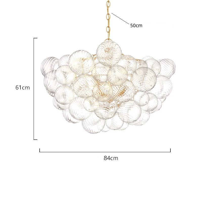 Blown glass bubbles chandelier clear color modern design for dining room