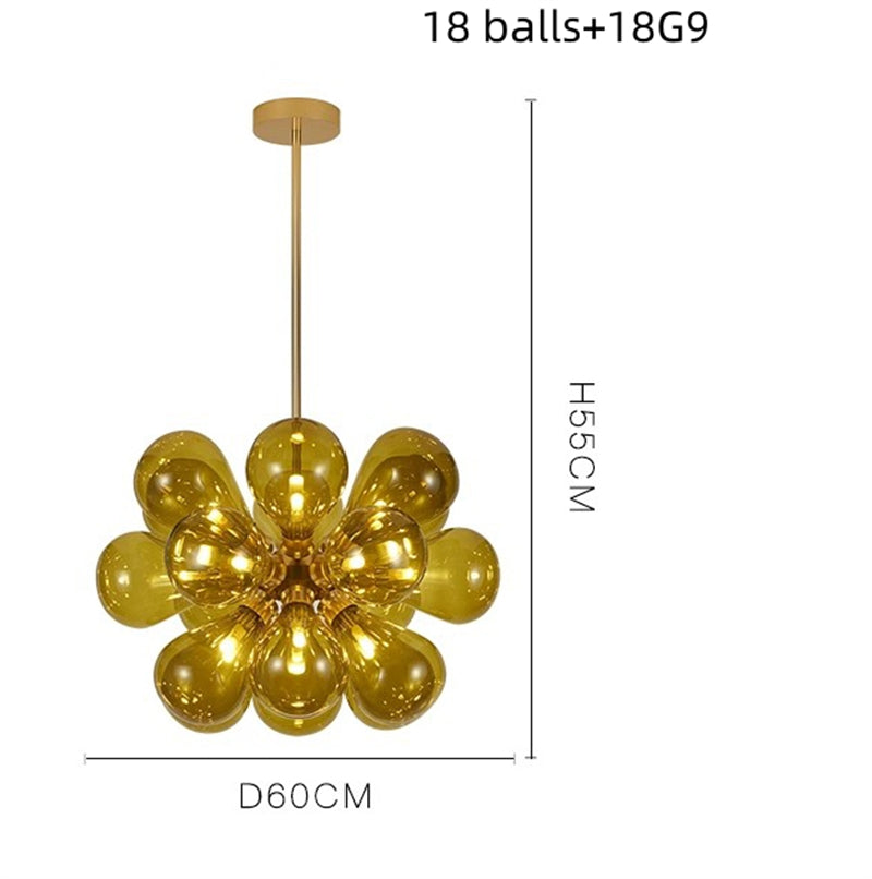 Blown glass bubbles chandelier blue/pink/white/amber color choice