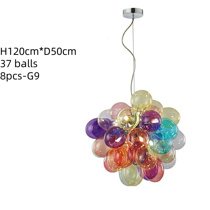 Colorful glass bubbles chandelier romantic design bring Happy mood