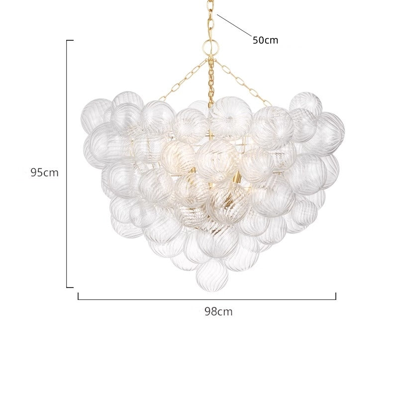 Blown glass bubbles chandelier clear color modern design for dining room