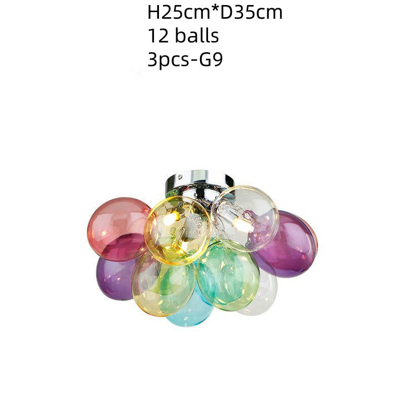 Colorful glass bubbles chandelier romantic design bring Happy mood