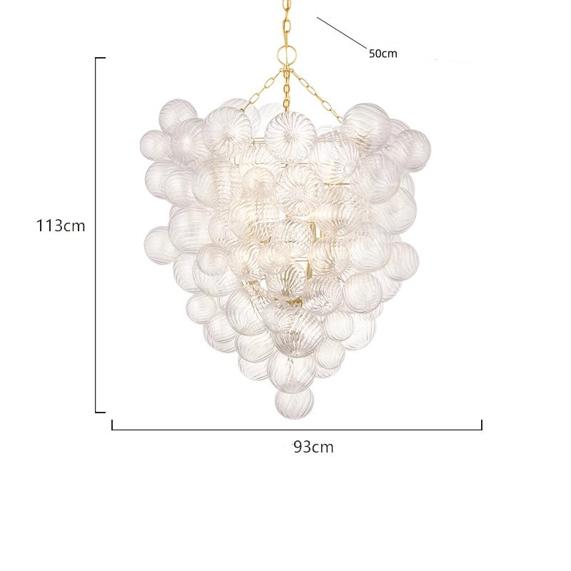 Blown glass bubbles chandelier clear color modern design for dining room