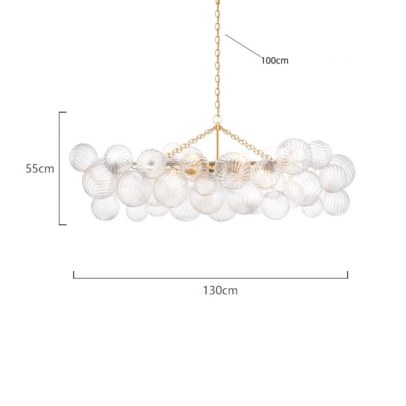 Blown glass bubbles chandelier clear color modern design for dining room