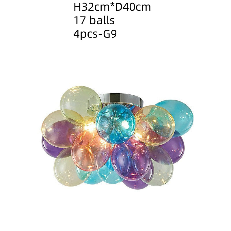 Colorful glass bubbles chandelier romantic design bring Happy mood