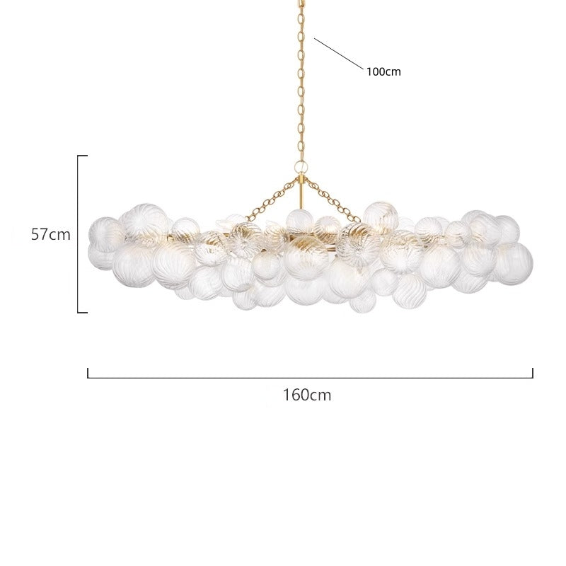 Blown glass bubbles chandelier clear color modern design for dining room