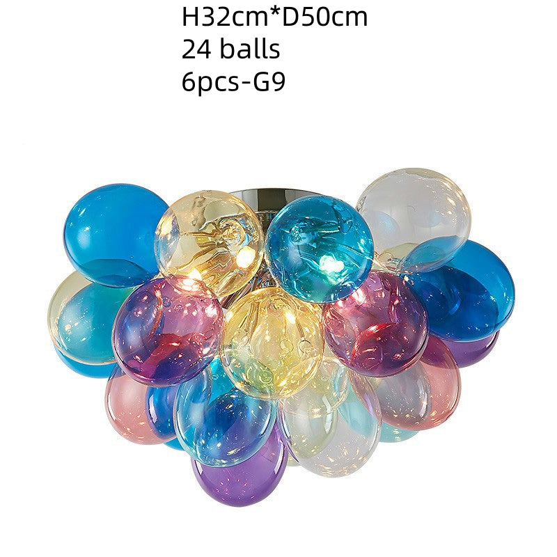 Colorful glass bubbles chandelier romantic design bring Happy mood