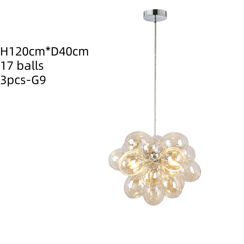 champagne blown glass bubbles ceiling lamp decoration bedroom lighting
