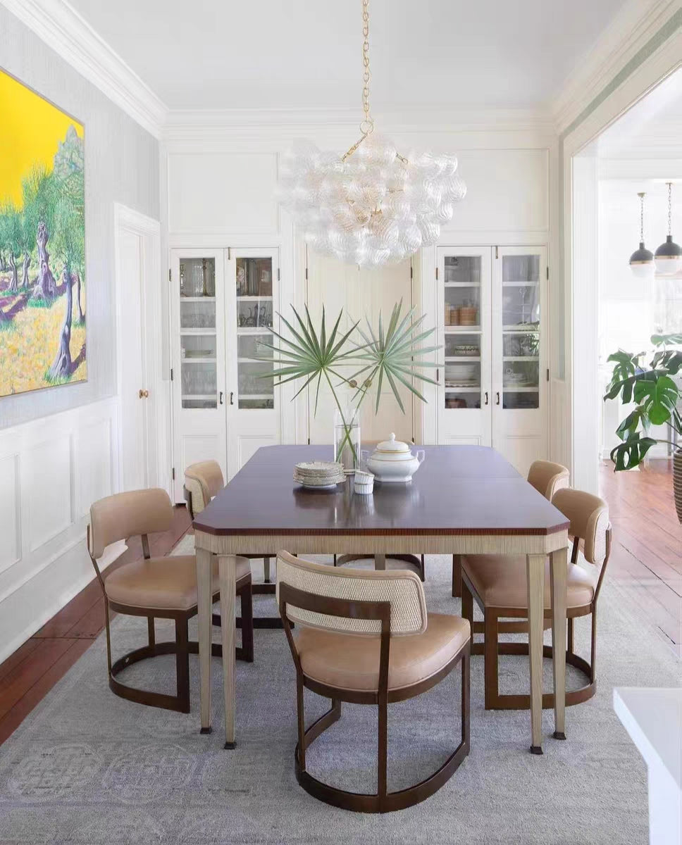 Blown glass bubbles chandelier clear color modern design for dining room