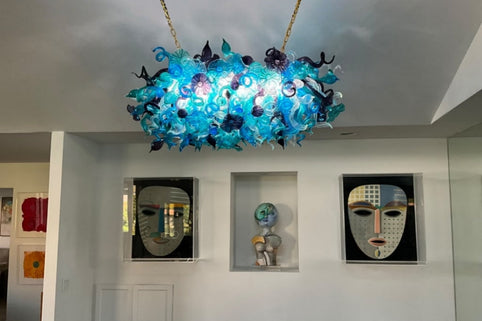 Custom Chihuly Style Blown Glass Chandelier — A Happy Client Installation Story