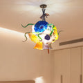Chihuly Style Hand Blown Colorful Glass Flower Pendant Chandelier Art Glass Ceiling Light