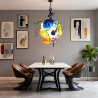 blown glass flower chandelier