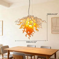 Blown glass chandelier
