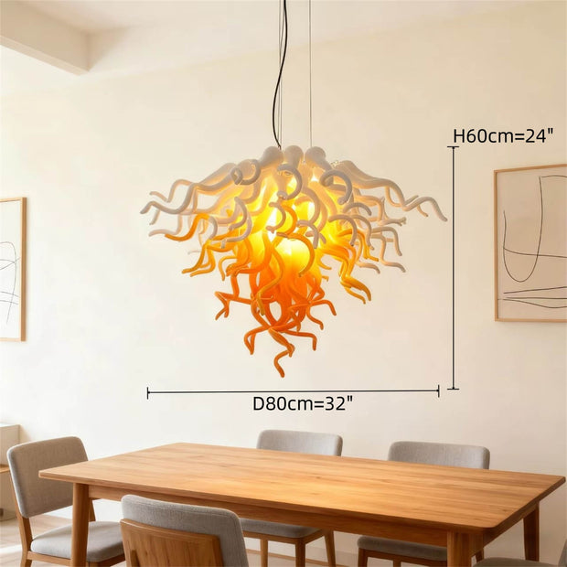 Blown glass chandelier