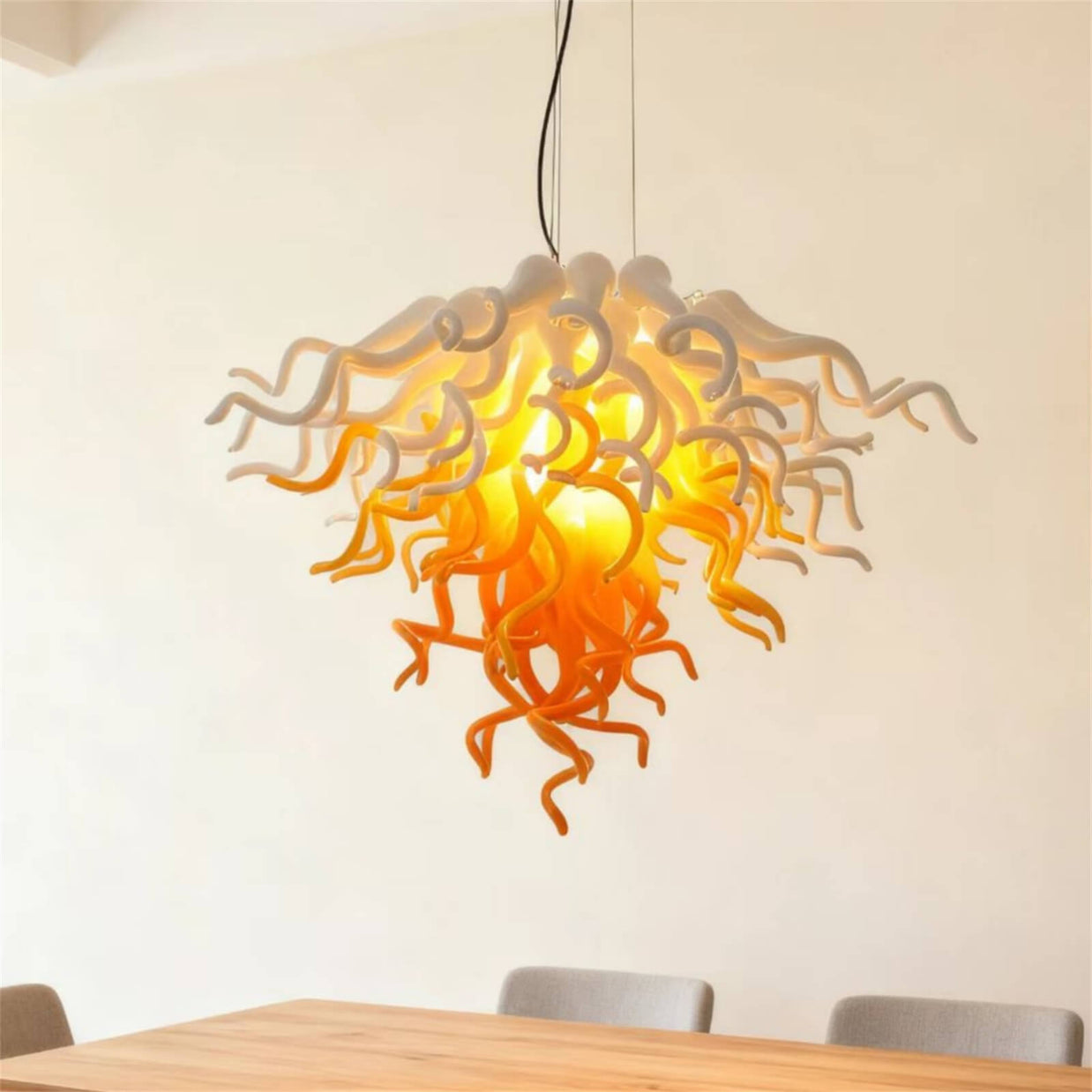 Blown glass chandelier