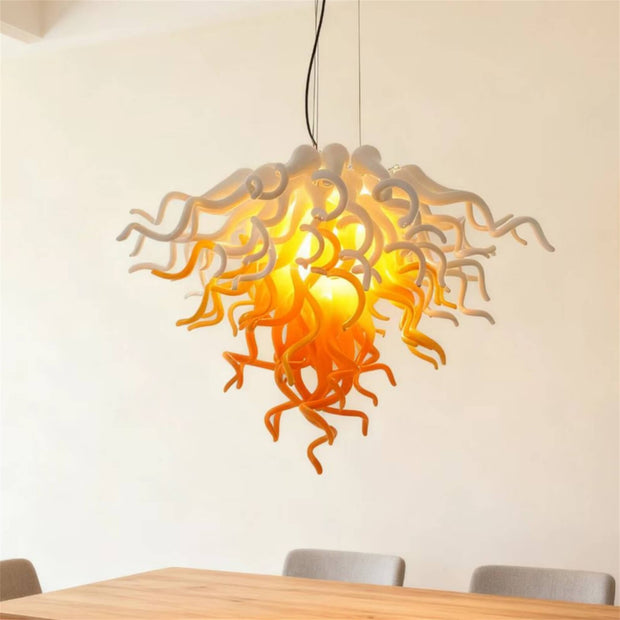 Blown glass chandelier