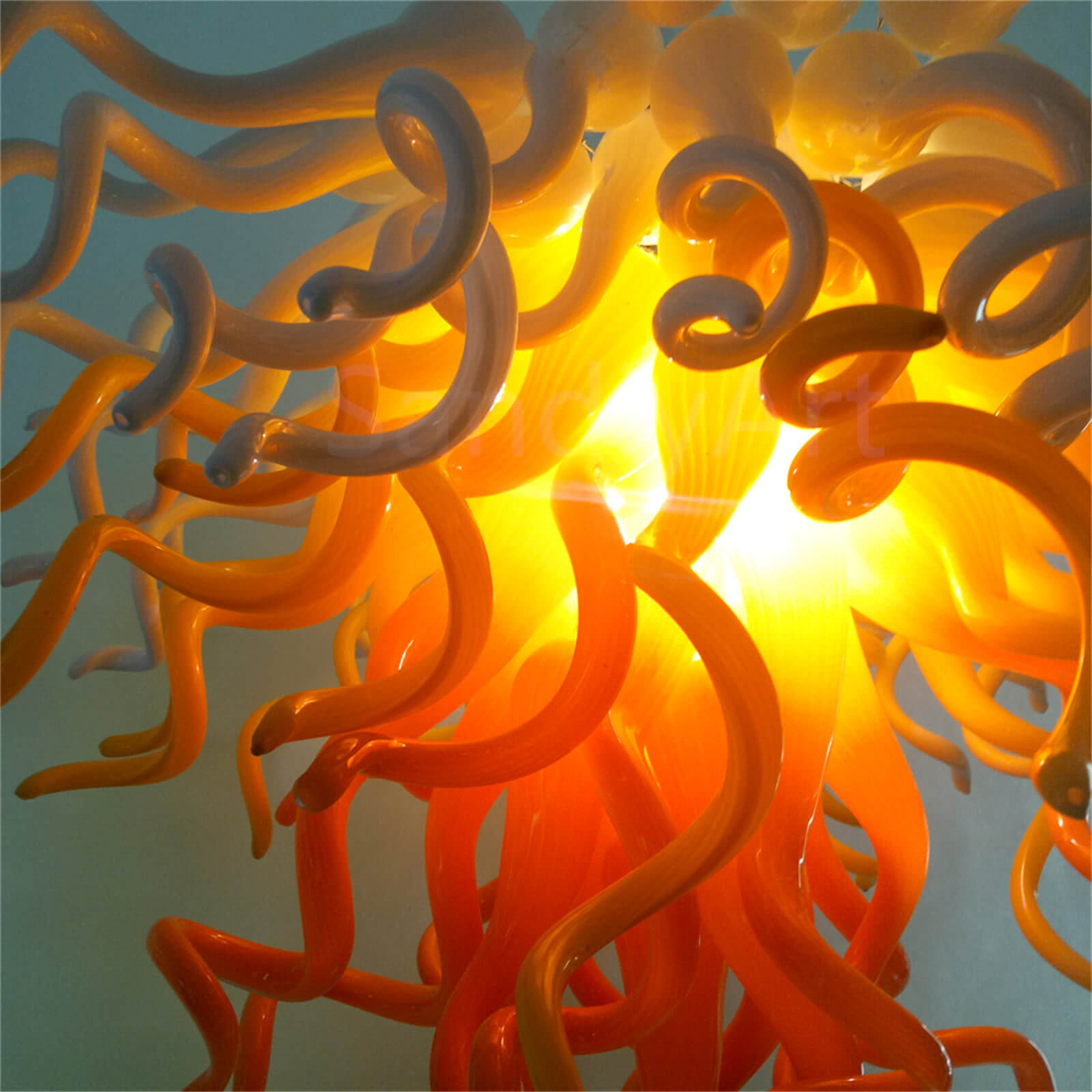 Blown glass chandelier