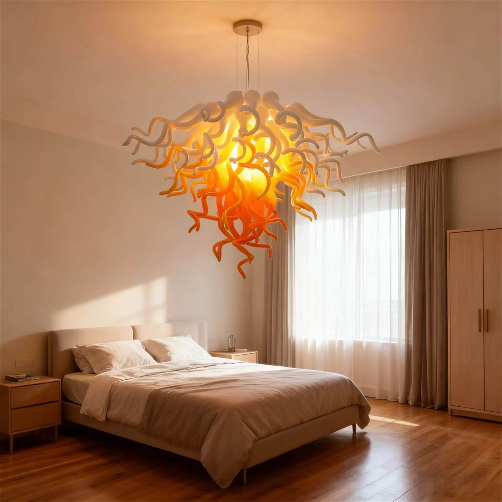Blown glass chandelier