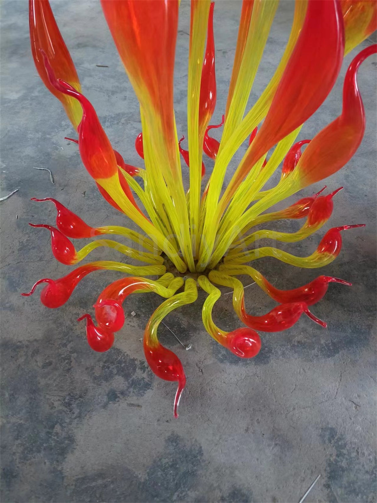 Goose head shape handblown murano glass sculoture for garden indoor decoration chihuly style collection glass