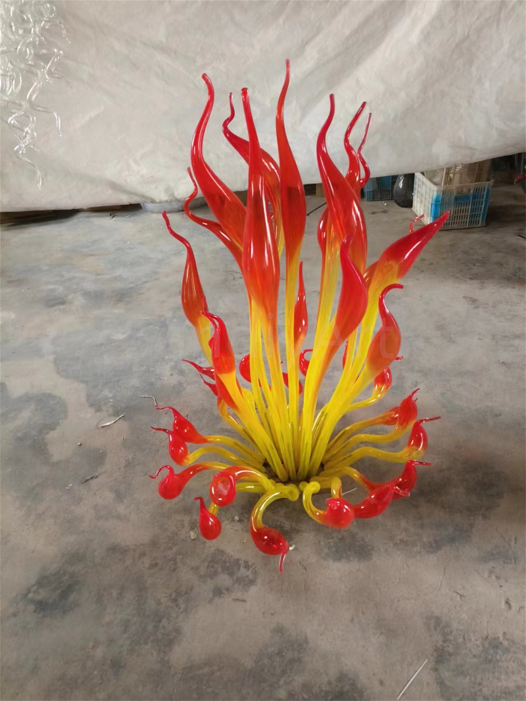 Goose head shape handblown murano glass sculoture for garden indoor decoration chihuly style collection glass