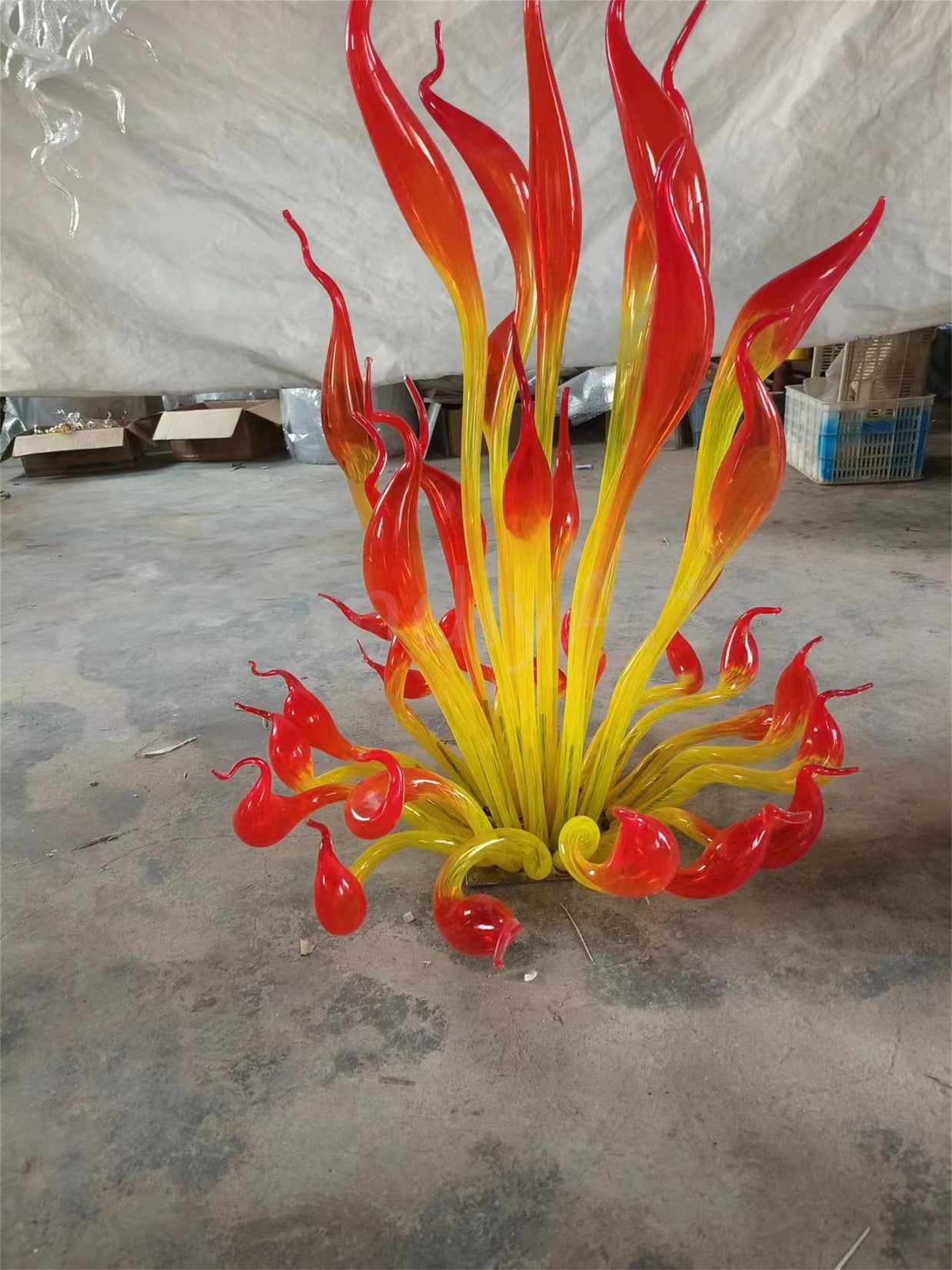 Goose head shape handblown murano glass sculoture for garden indoor decoration chihuly style collection glass