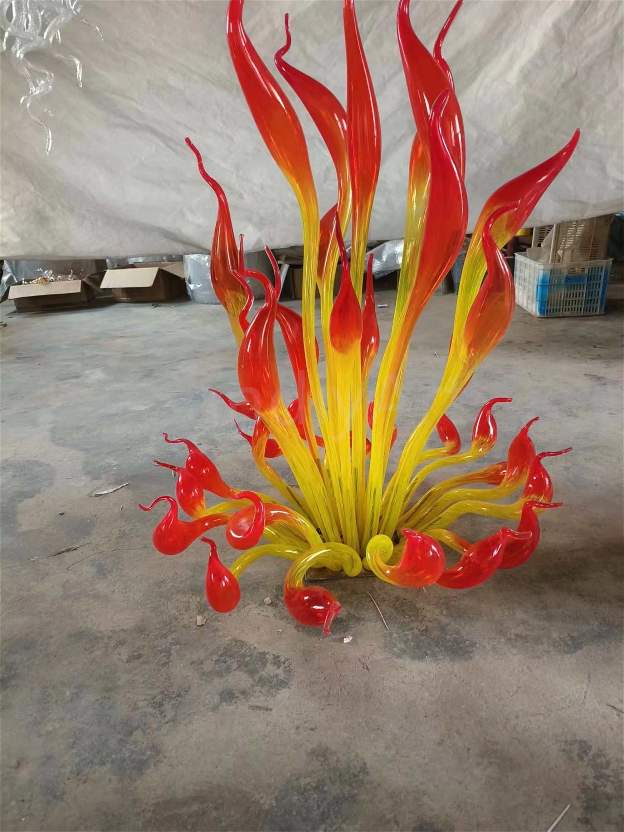 Goose head shape handblown murano glass sculoture for garden indoor decoration chihuly style collection glass