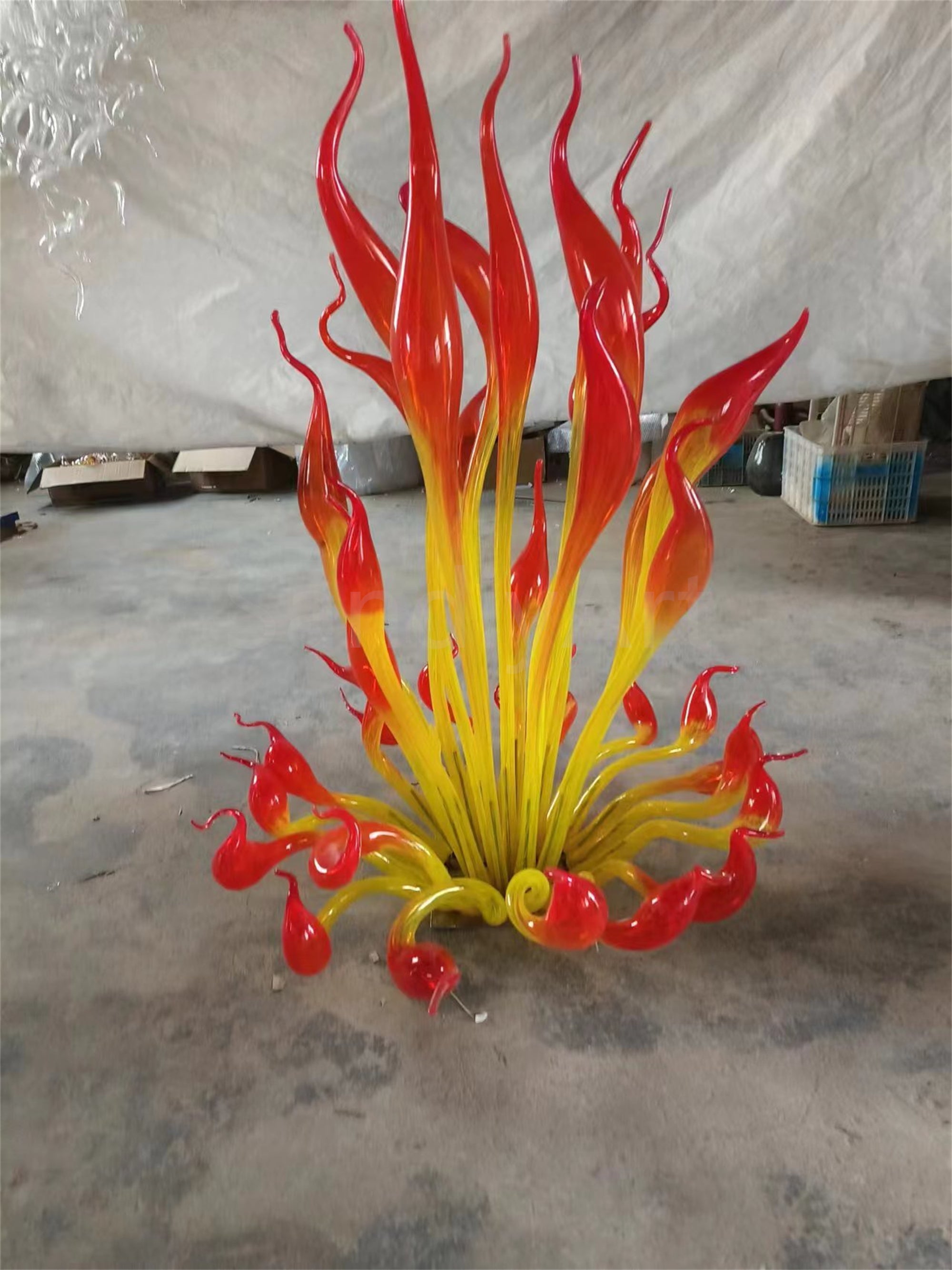 Goose head shape handblown murano glass sculoture for garden indoor decoration chihuly style collection glass