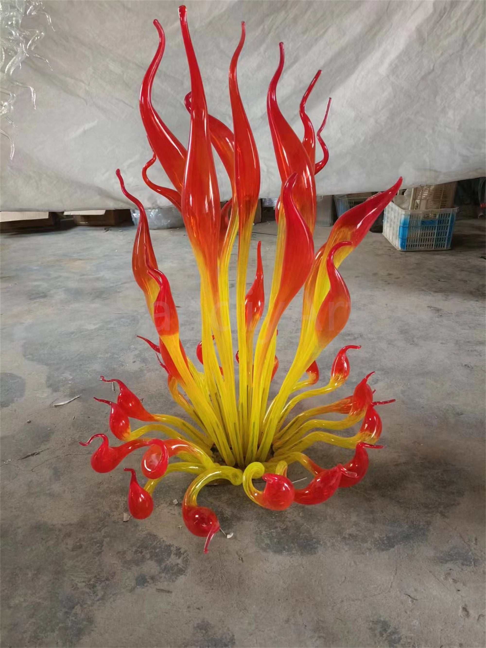Goose head shape handblown murano glass sculoture for garden indoor decoration chihuly style collection glass